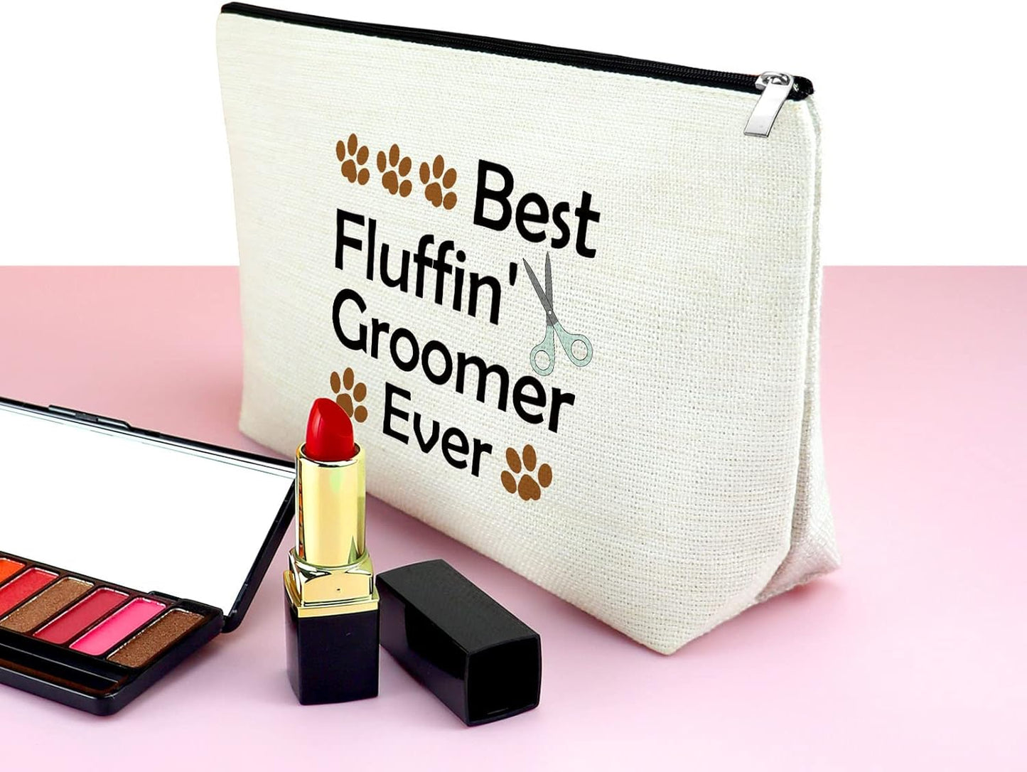 Dog Groomer Gift for Women Makeup Bag Pet Grooming Gift Appreciation Cosmetic Bags for Dog Groomer Pet Hairdresser Hair Stylist Women Thank You Makeup Travel Bag Christmas Birthday Present
