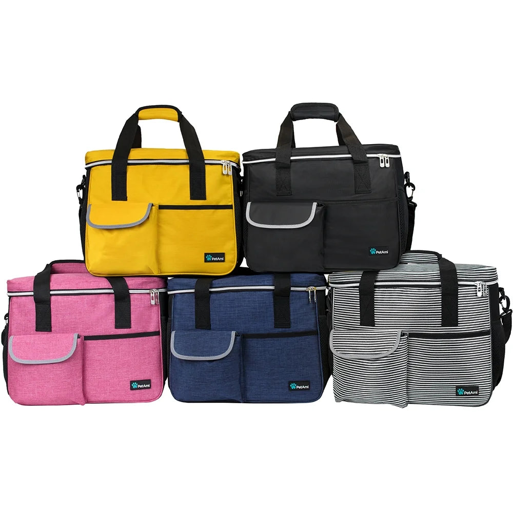 Medium Dog Travel Bag with Food Containers and Bowls, Yellow, 5.8 Gal. (22 L) Limit