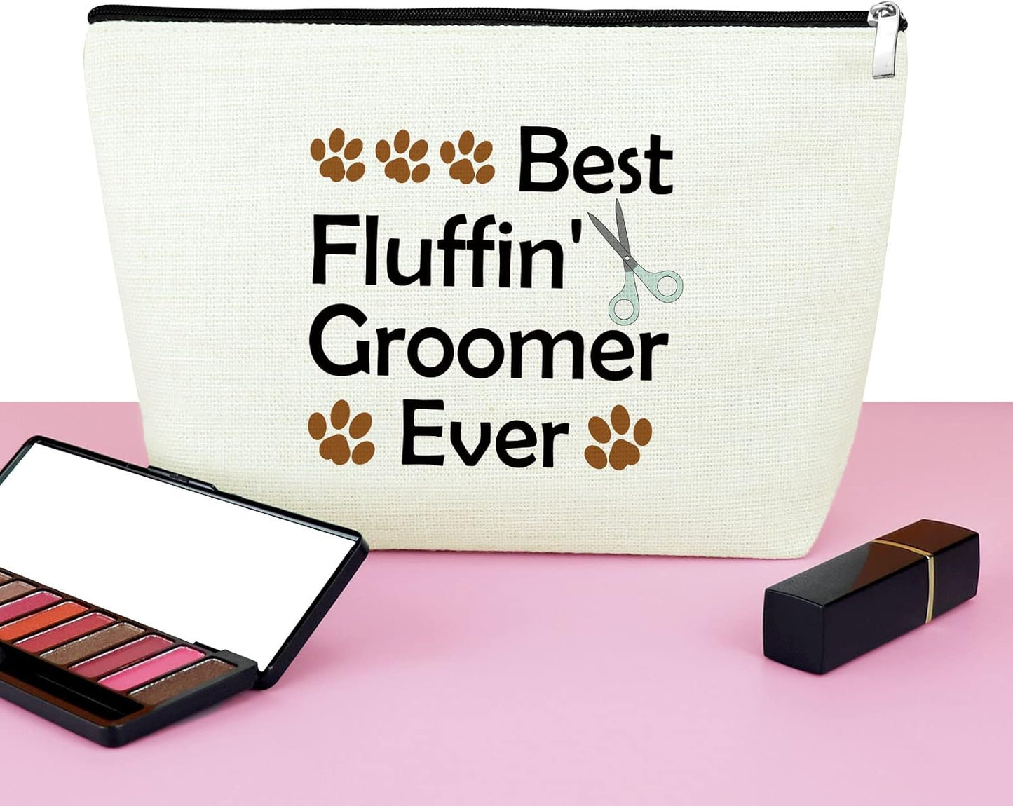 Dog Groomer Gift for Women Makeup Bag Pet Grooming Gift Appreciation Cosmetic Bags for Dog Groomer Pet Hairdresser Hair Stylist Women Thank You Makeup Travel Bag Christmas Birthday Present