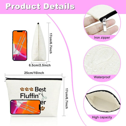 Dog Groomer Gift for Women Makeup Bag Pet Grooming Gift Appreciation Cosmetic Bags for Dog Groomer Pet Hairdresser Hair Stylist Women Thank You Makeup Travel Bag Christmas Birthday Present