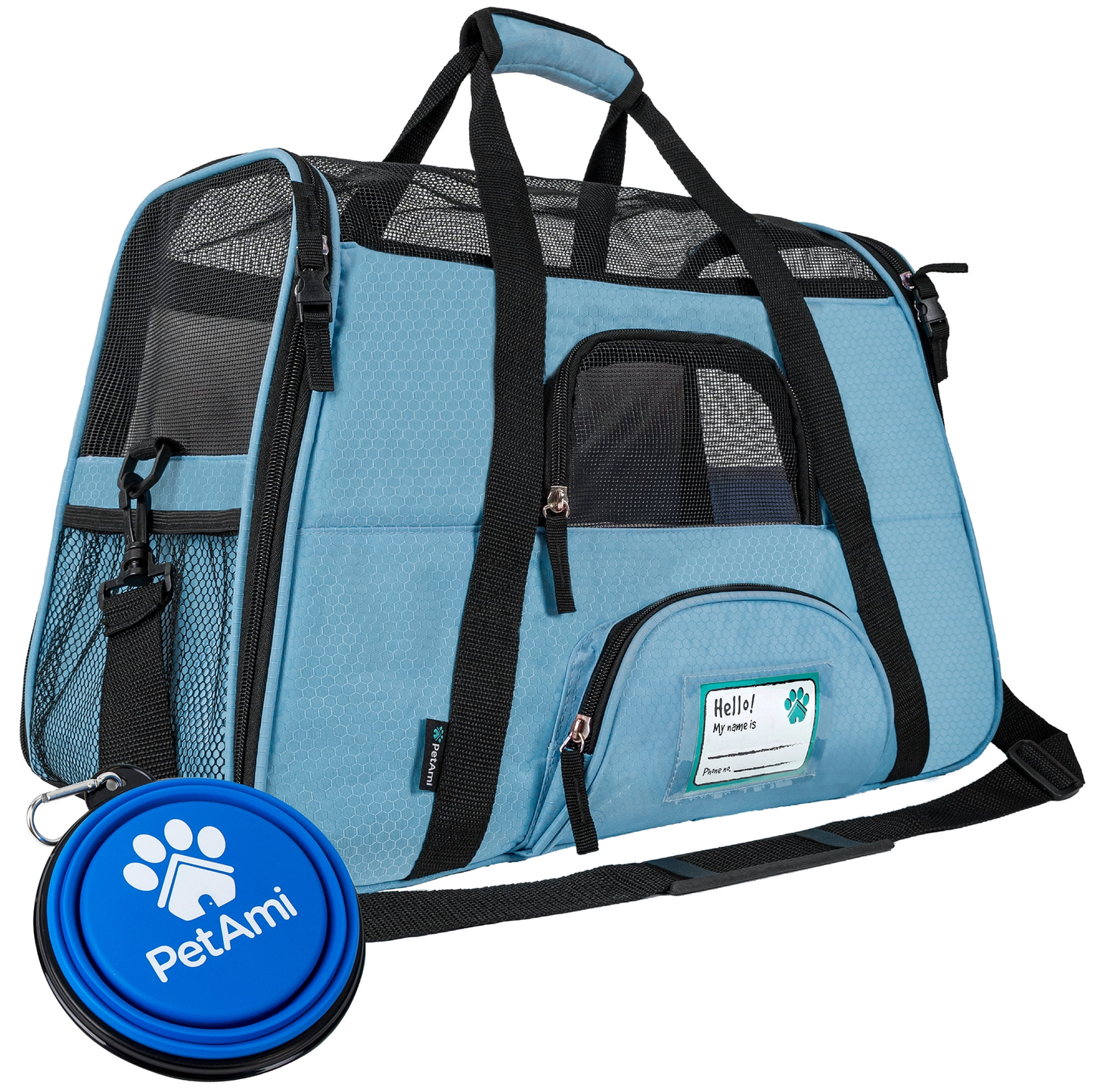 Airline Approved Pet Carrier for Cats & Small Dogs, Soft Sided Dog Carrier for Small Dogs & Cats, Cat Travel Supplies Accessories for Indoor Cats and Small Dogs, Ventilated Pet Carrying Bag Medium Large Kitten Puppy, Large Blue