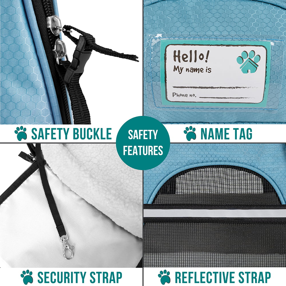 Airline Approved Pet Carrier for Cats & Small Dogs, Soft Sided Dog Carrier for Small Dogs & Cats, Cat Travel Supplies Accessories for Indoor Cats and Small Dogs, Ventilated Pet Carrying Bag Medium Large Kitten Puppy, Large Blue