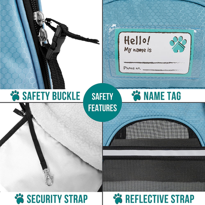Airline Approved Pet Carrier for Cats & Small Dogs, Soft Sided Dog Carrier for Small Dogs & Cats, Cat Travel Supplies Accessories for Indoor Cats and Small Dogs, Ventilated Pet Carrying Bag Medium Large Kitten Puppy, Large Blue
