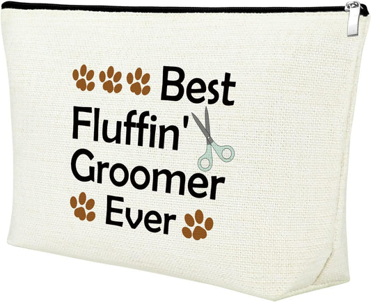 Dog Groomer Gift for Women Makeup Bag Pet Grooming Gift Appreciation Cosmetic Bags for Dog Groomer Pet Hairdresser Hair Stylist Women Thank You Makeup Travel Bag Christmas Birthday Present