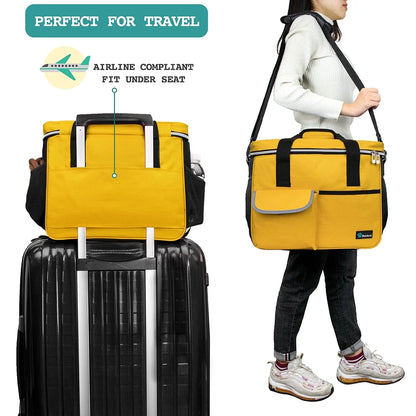Medium Dog Travel Bag with Food Containers and Bowls, Yellow, 5.8 Gal. (22 L)  Limit